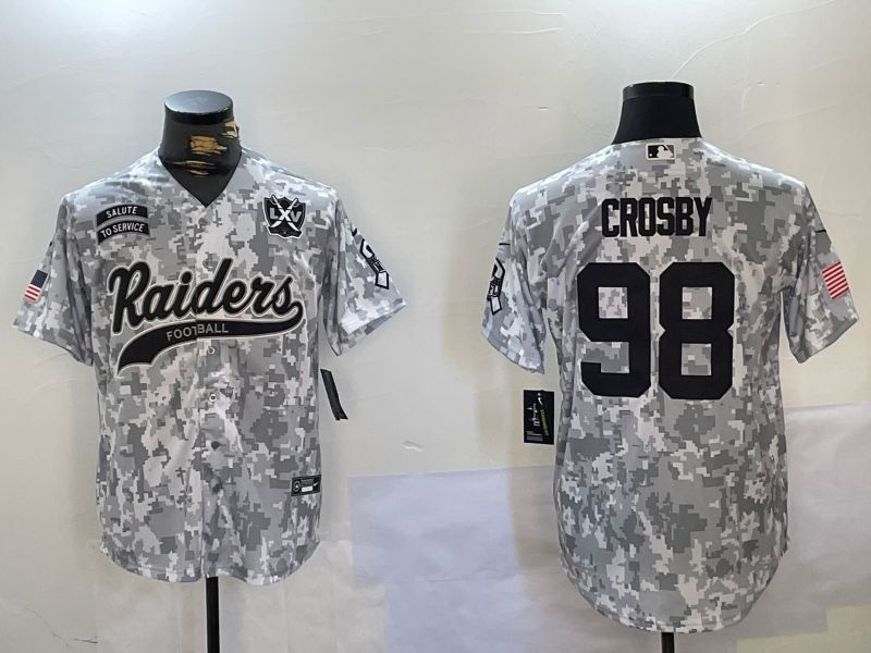 Men Oakland Raiders #98 Crosby Nike Arctic Camo 2024 Salute to Service Limited NFL Jersey style 3->new york jets->NFL Jersey